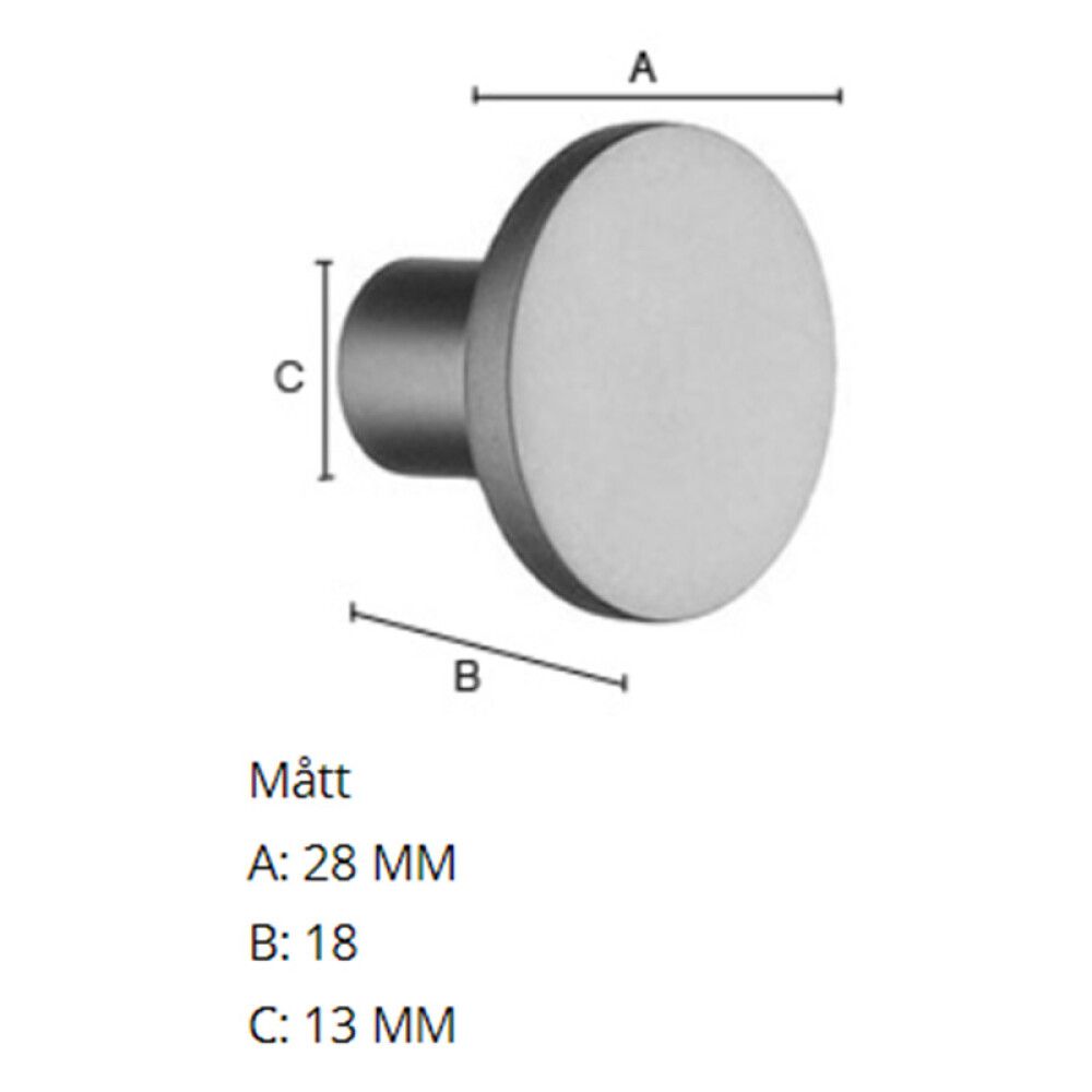 Nuppi Beslagsboden Modern BC496 28 mm Kiillotettu Kupari