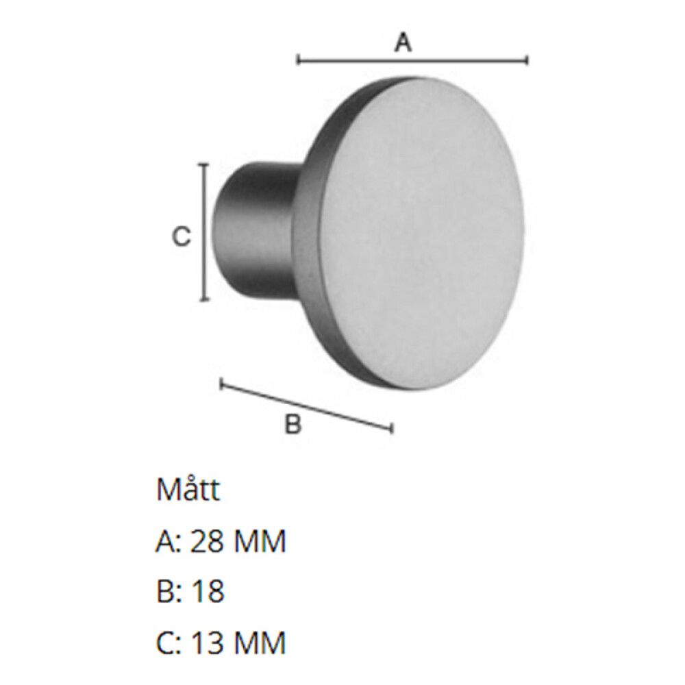 Nuppi Beslagsboden Modern BV496 28 mm Kiillotettu Messinki