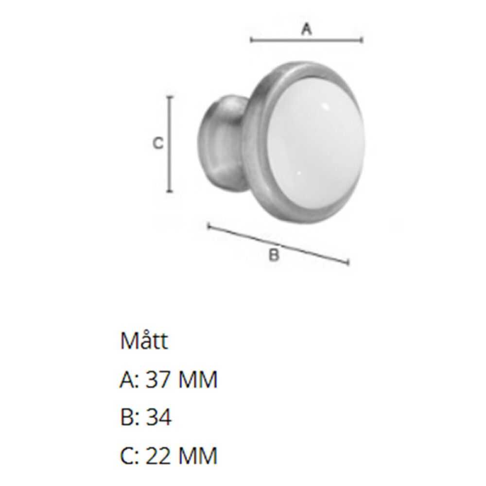 Nuppi Beslagsboden Tradition BC430 38 mm Antiikki kupari/posliini