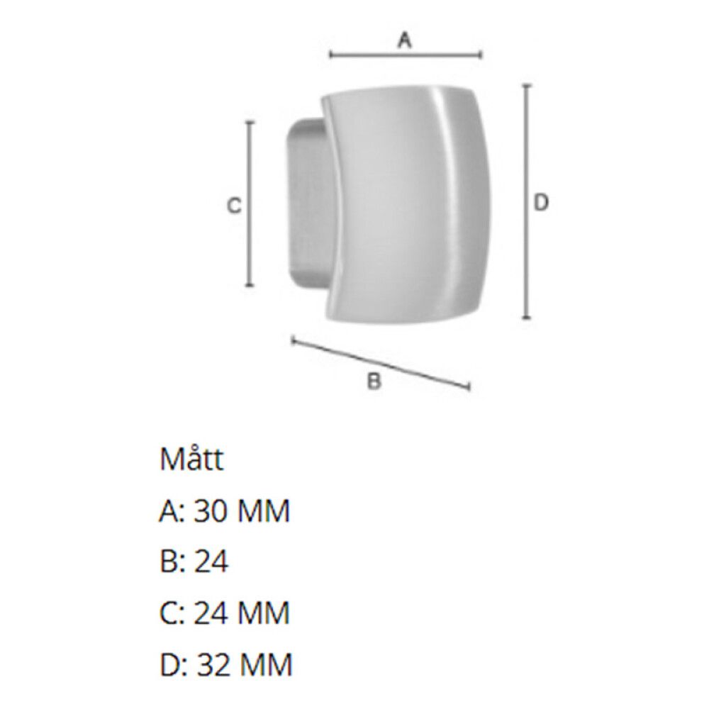 Nuppi Beslagsboden Modern BN467 32 x 30 mm Harjattu Nikkeli