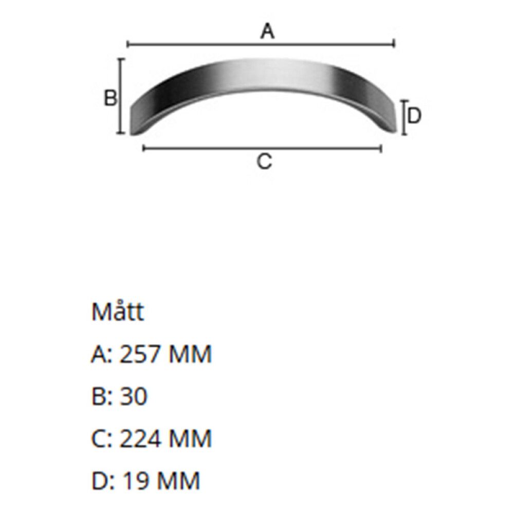 Kalustevedin Beslagsboden Modern B5903 224 mm Harjattu nikkeli