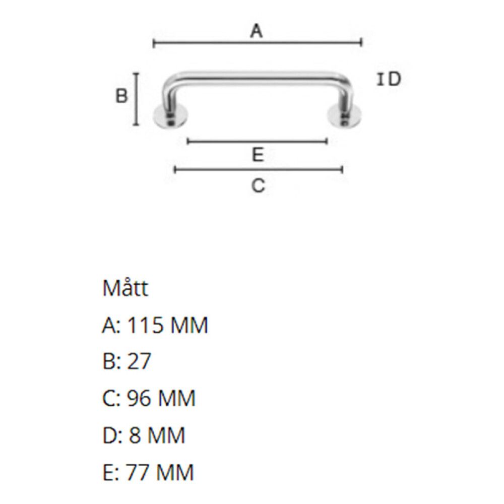 Kalustevedin Beslagsboden Modern BK627 96 mm Kiillotettu Kromi