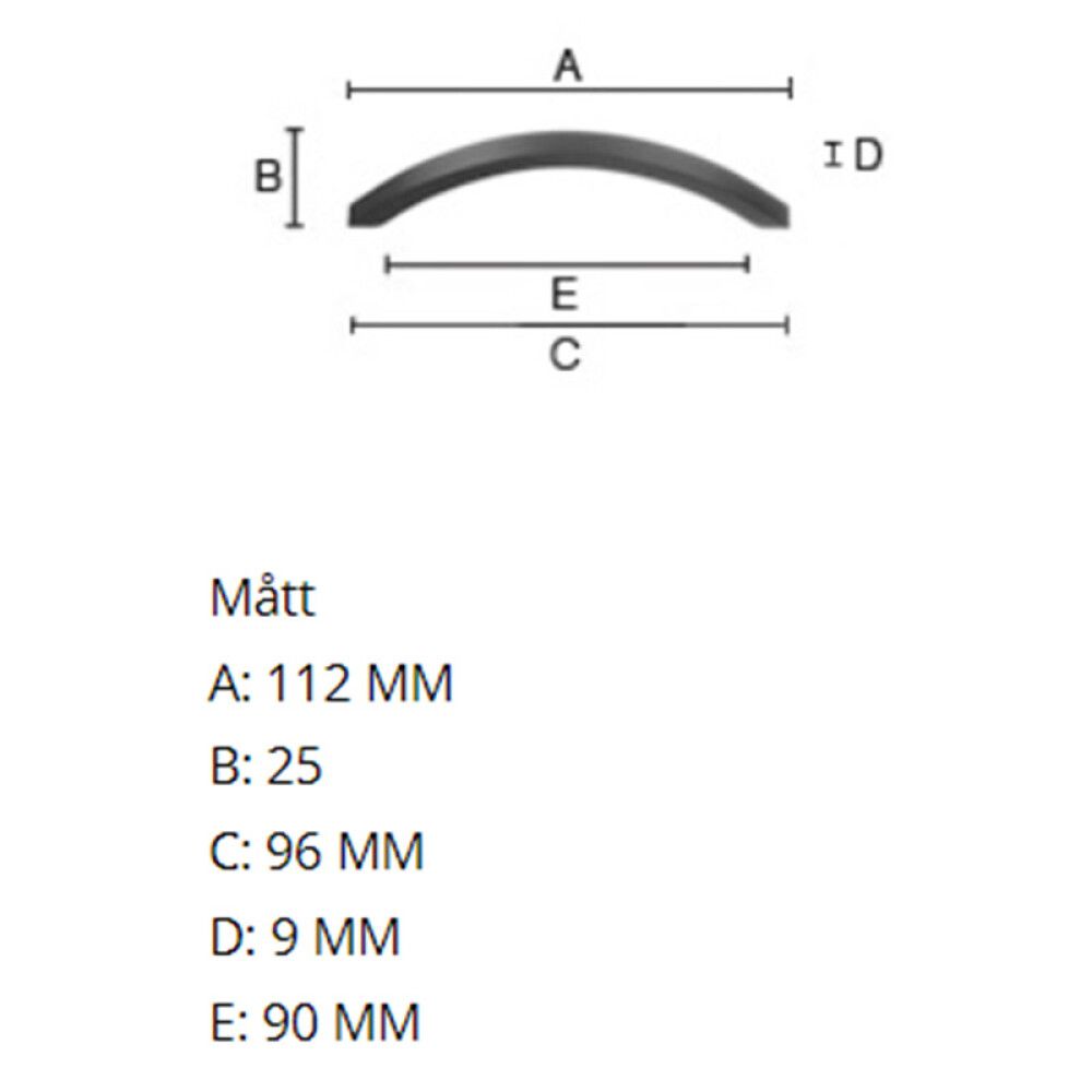 Kalustevedin Beslagsboden Modern BB628 96 mm Musta Alumiini