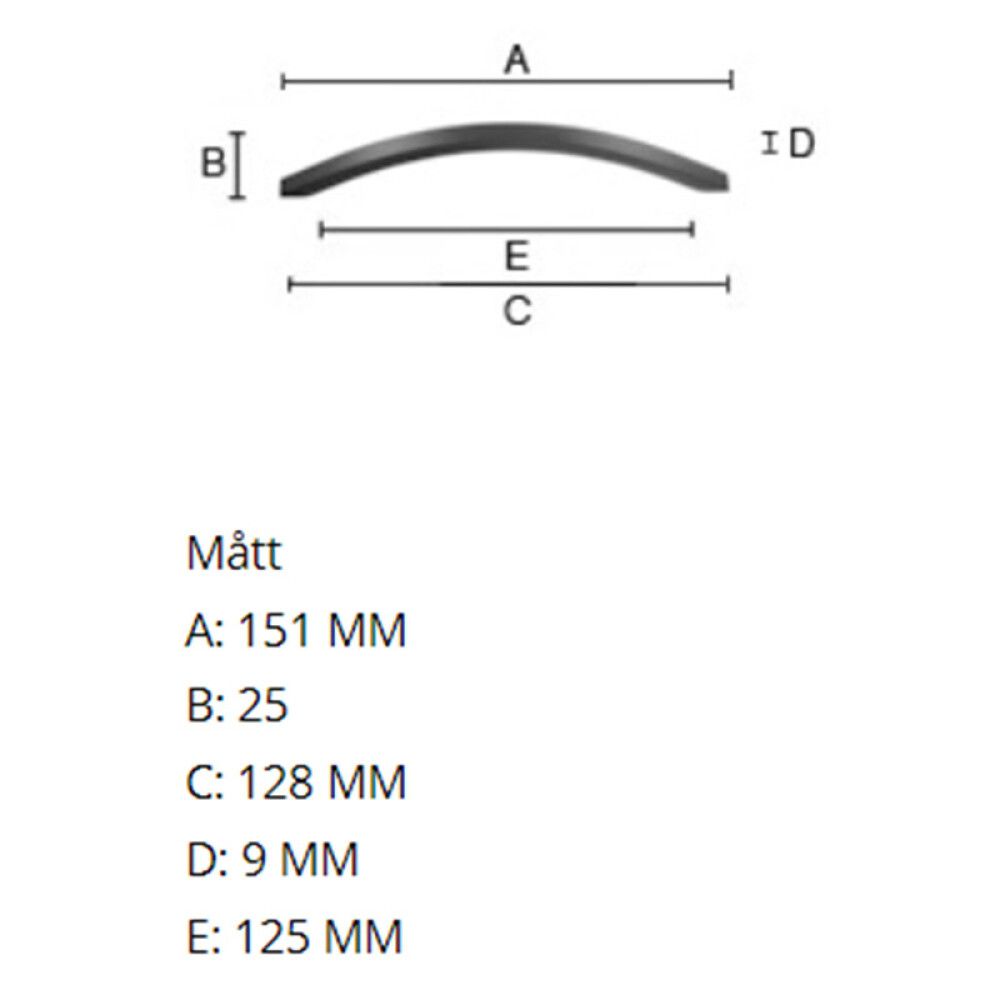 Kalustevedin Beslagsboden Modern BB6281 128 mm Musta Alumiini