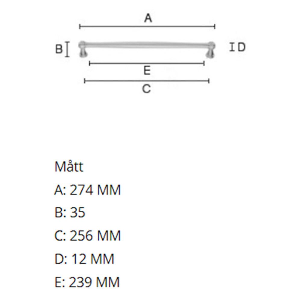 Kalustevedin Beslagsboden Tradition BA6303 256 mm Antiikkimessinki