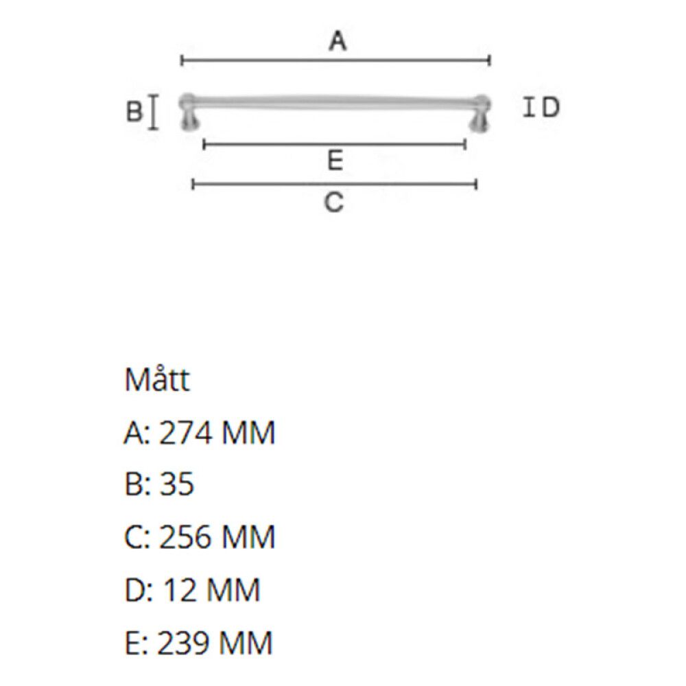 Kalustevedin Beslagsboden Tradition BG6303 256 mm Tinattu
