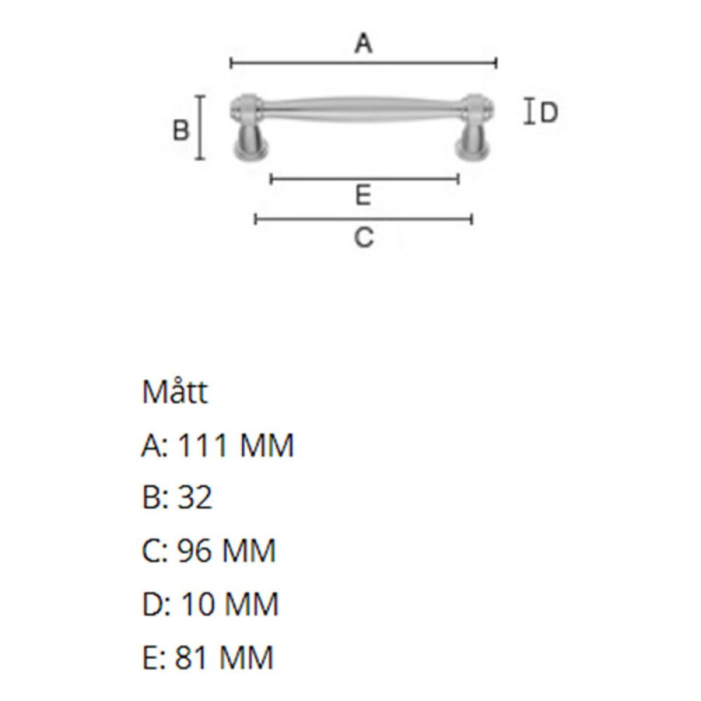 Kalustevedin Beslagsboden Tradition  BN630 96 mm Antiikkinikkeli