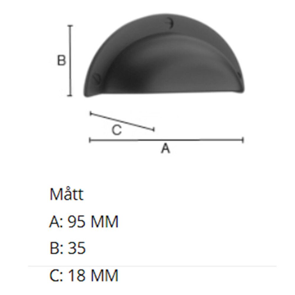 Kupuvedin Beslagsboden BB633 Mattamusta