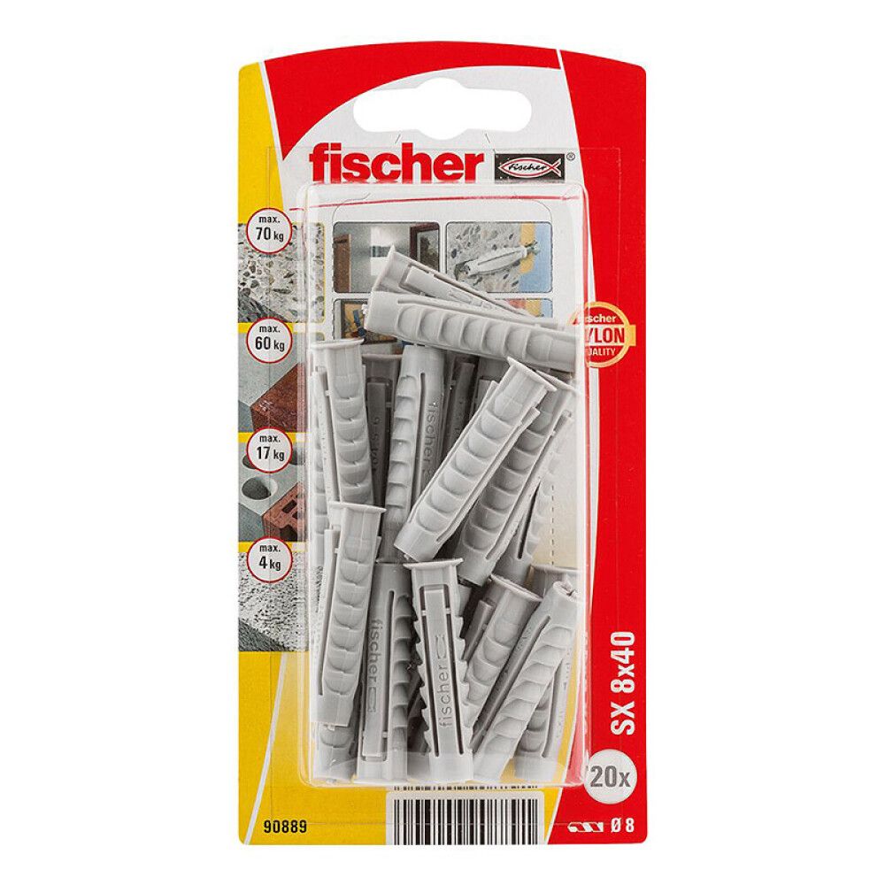 Nailontulppa Fischer SX Plus 8 x 40 K NV 20 kpl