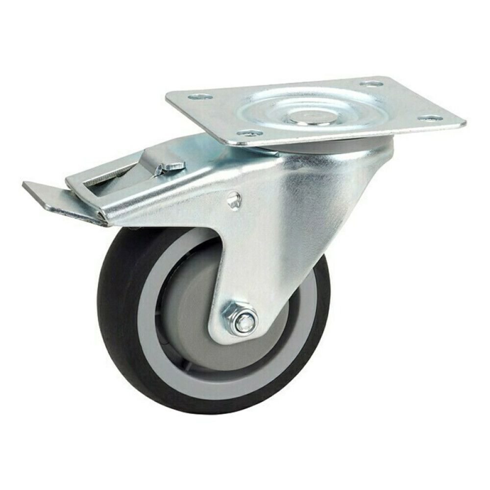 Kuljetuspyörä Jarrulla Ø 100 mm Musta/Harmaa