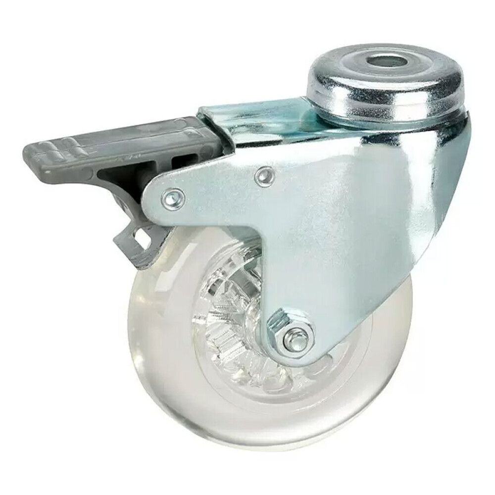 Kalustepyörä Ø 75 mm Läpinäkyvä Jarrullinen