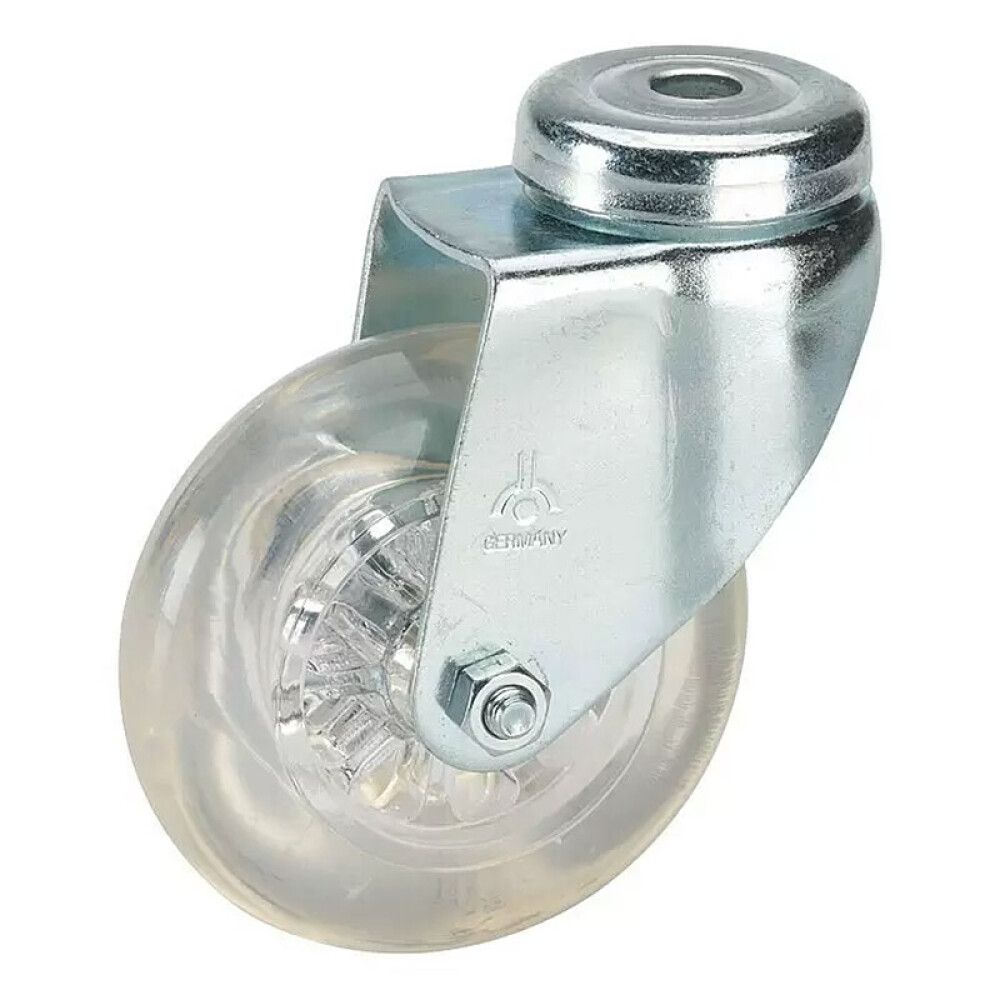 Kalustepyörä Ø 75 mm Läpinäkyvä