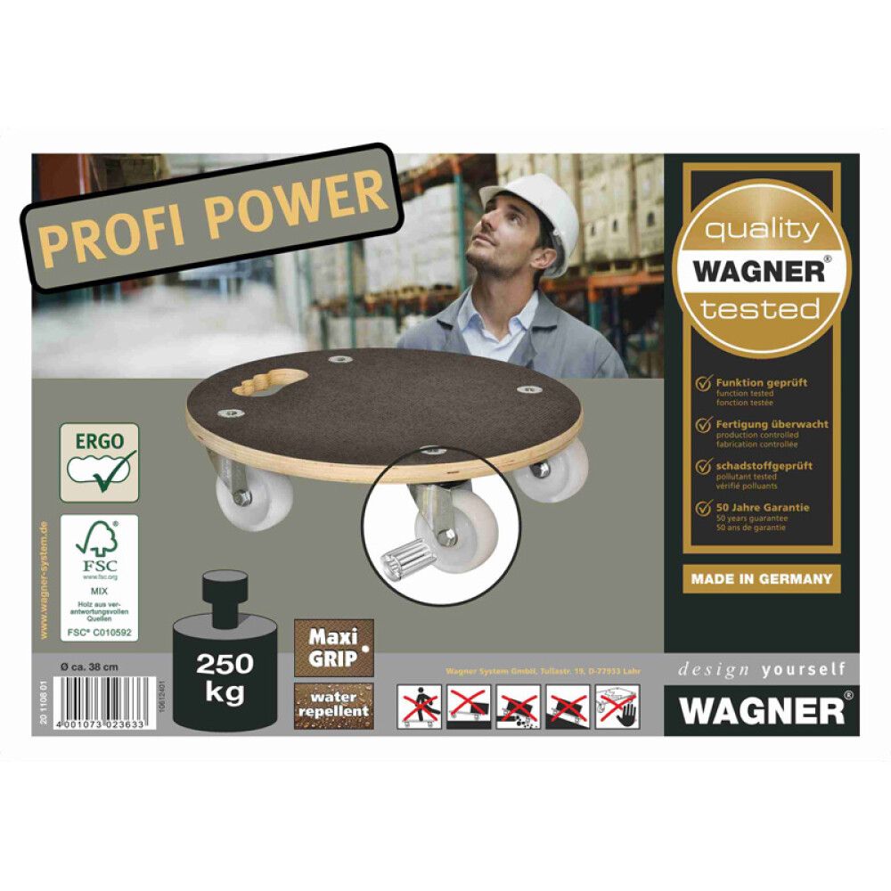 Kuljetusalusta MM 1108 pyöreä 38 cm 300 kg