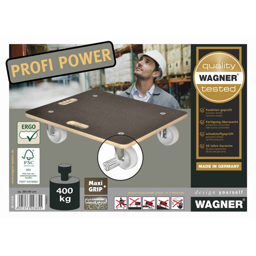 Kuljetusalusta Wagner System 59 x 49 cm 400 kg
