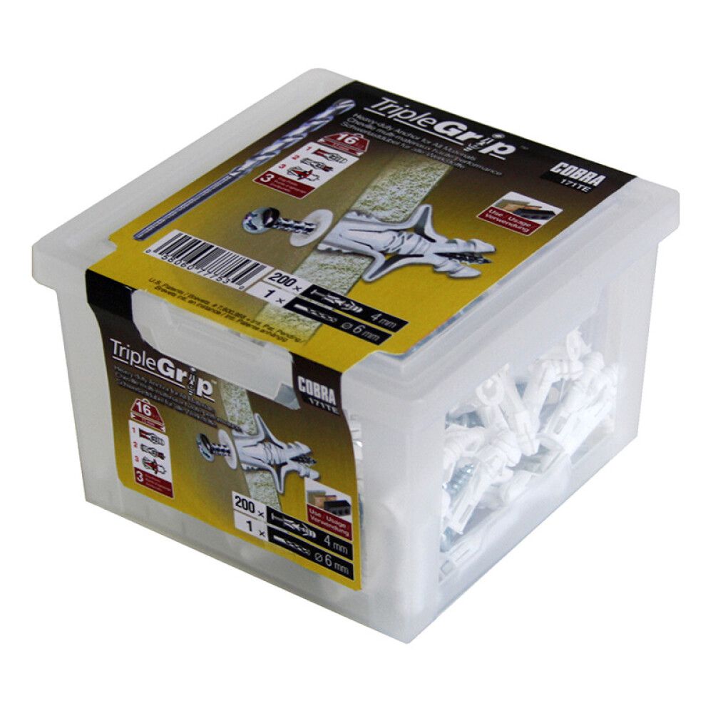 S-tulppa Cobra 171T Ø 6 x 13 mm valkoinen 200 kpl/pkt