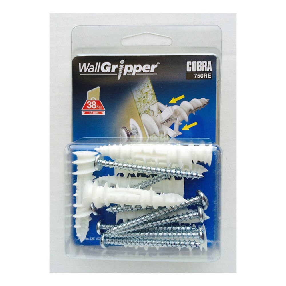 Kipsilevytulppa ruuvilla Cobra 4 mm 8 kpl