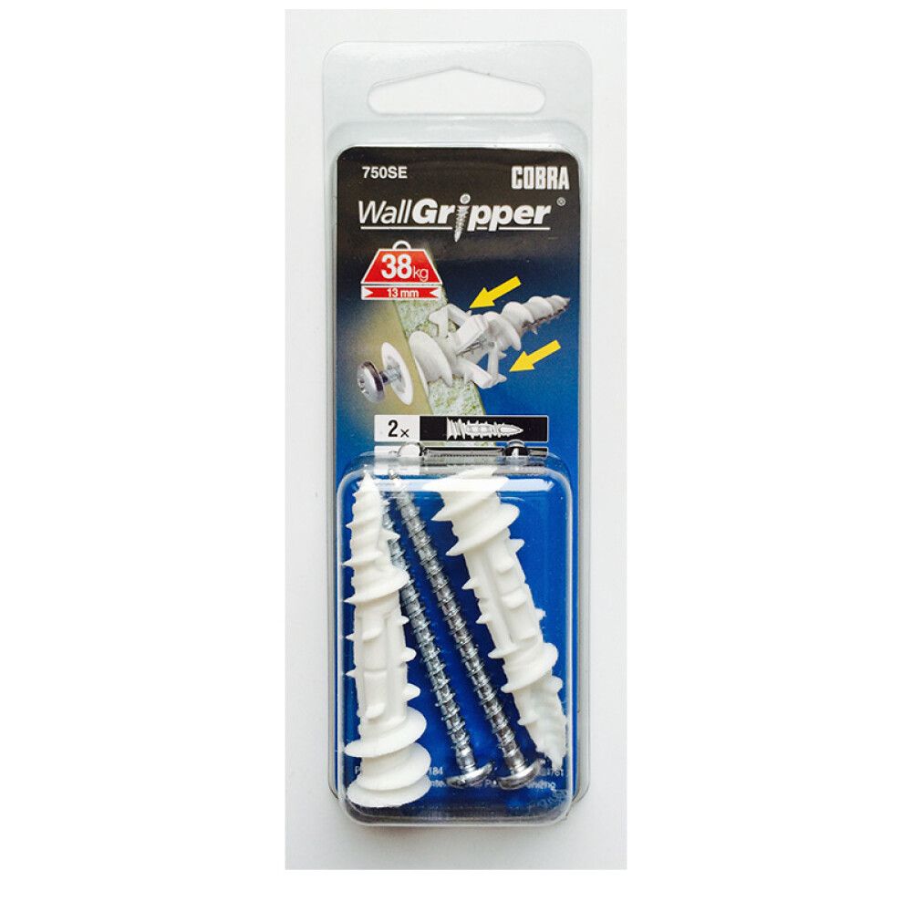 Kipsilevytulppa ruuvilla Cobra 4 mm 2 kpl