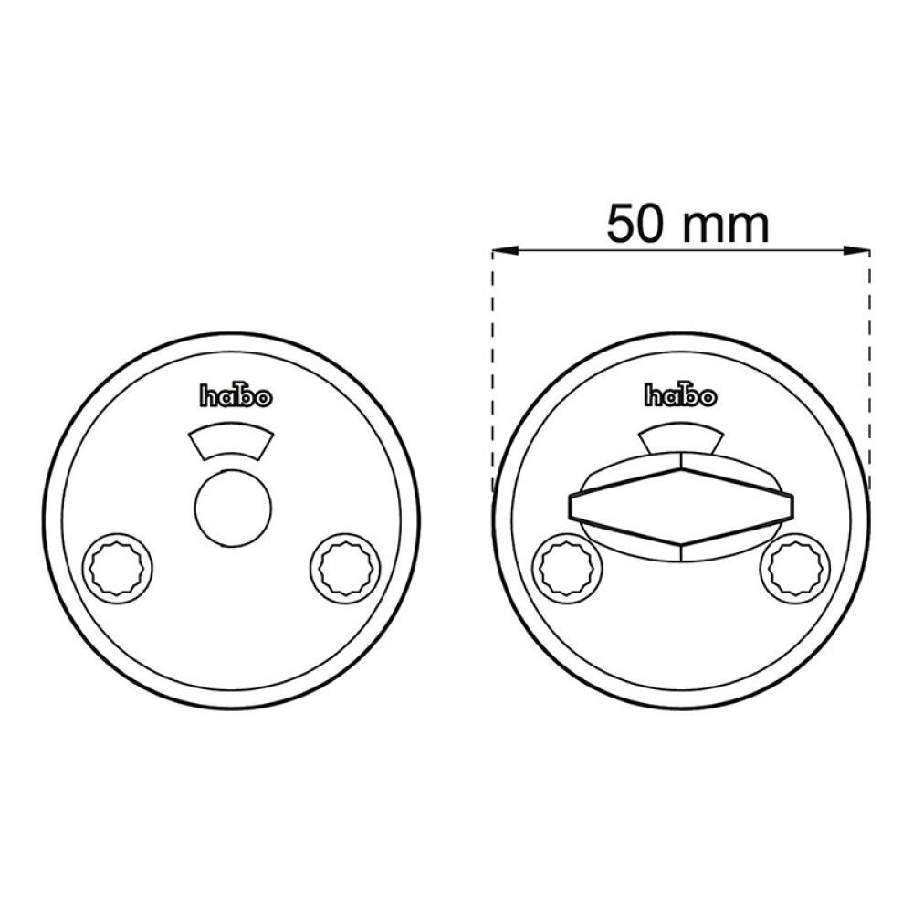WC-vääntönuppi Habo A262 Mattakromi