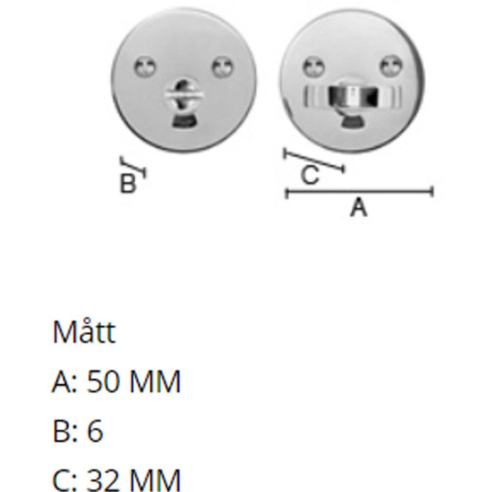 WC-vääntönuppi Beslagsboden B881B