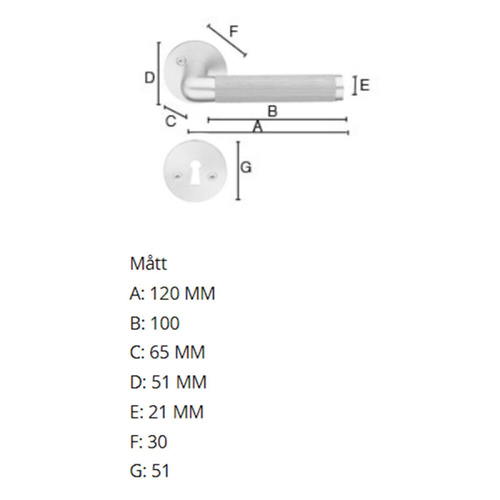 Väliovenpainike Beslagsboden Design B863KMN  Mattaharjattu kromi Tammikahva