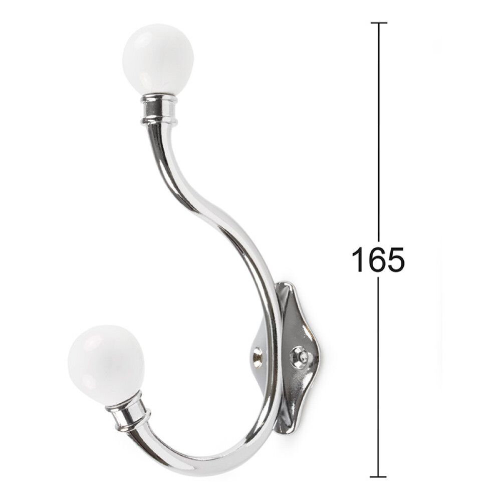 Koukku Habo Antique Kromi Valkoinen