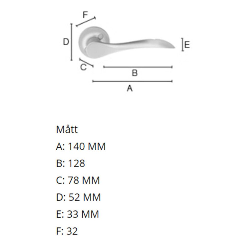 Ulko-ovenpainike Beslagsboden B154M Harjattu kromi