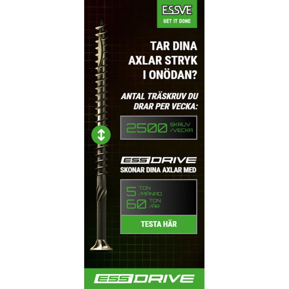 Puuruuvi Essve Essdrive Cut 5,0 x 90 mm UK CS-100