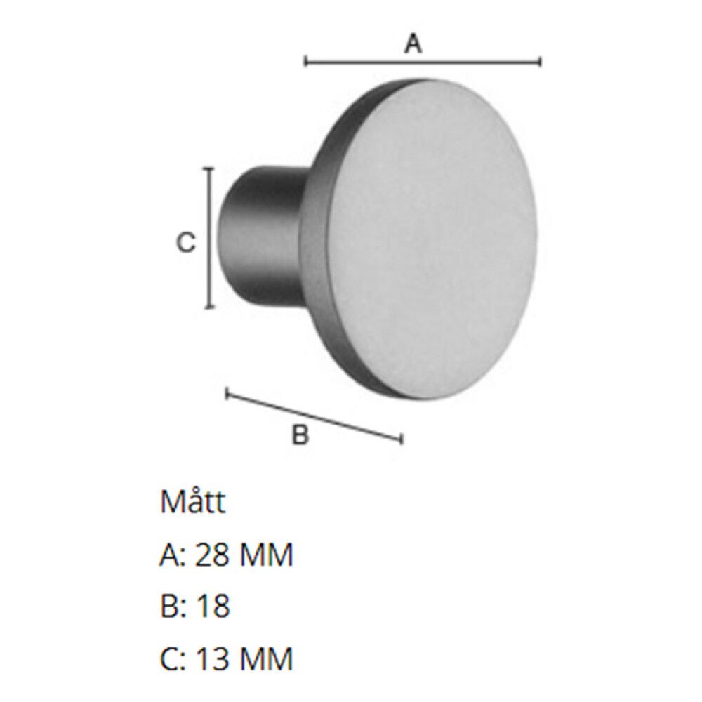 Nuppi Beslagsboden B496 28 mm Harjattu kromi