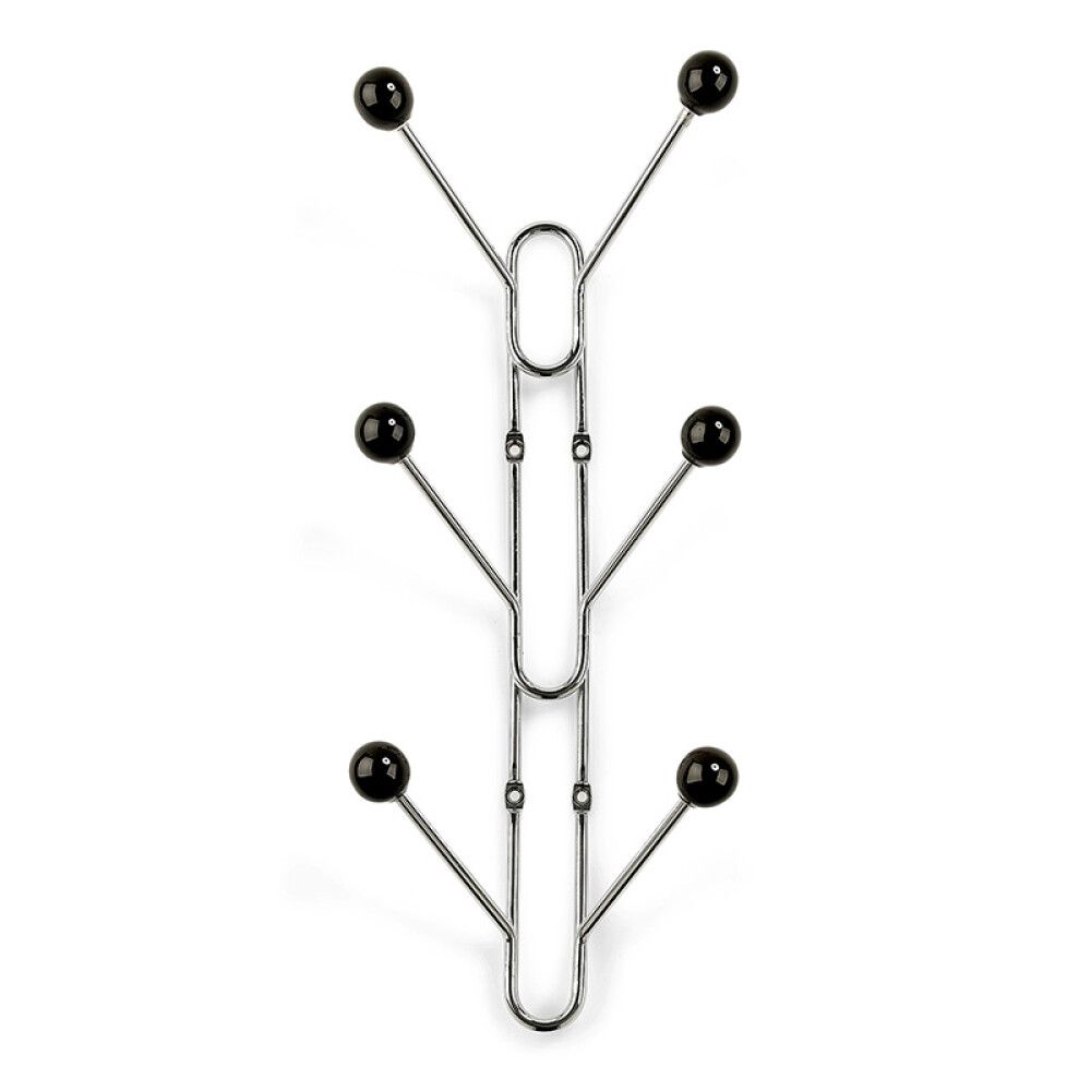 Vaatekoukku Habo Benny musta/kromi