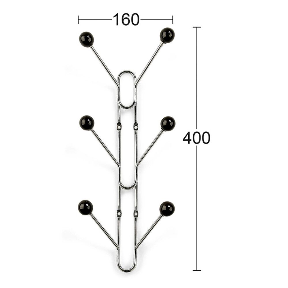 Vaatekoukku Habo Benny musta/kromi