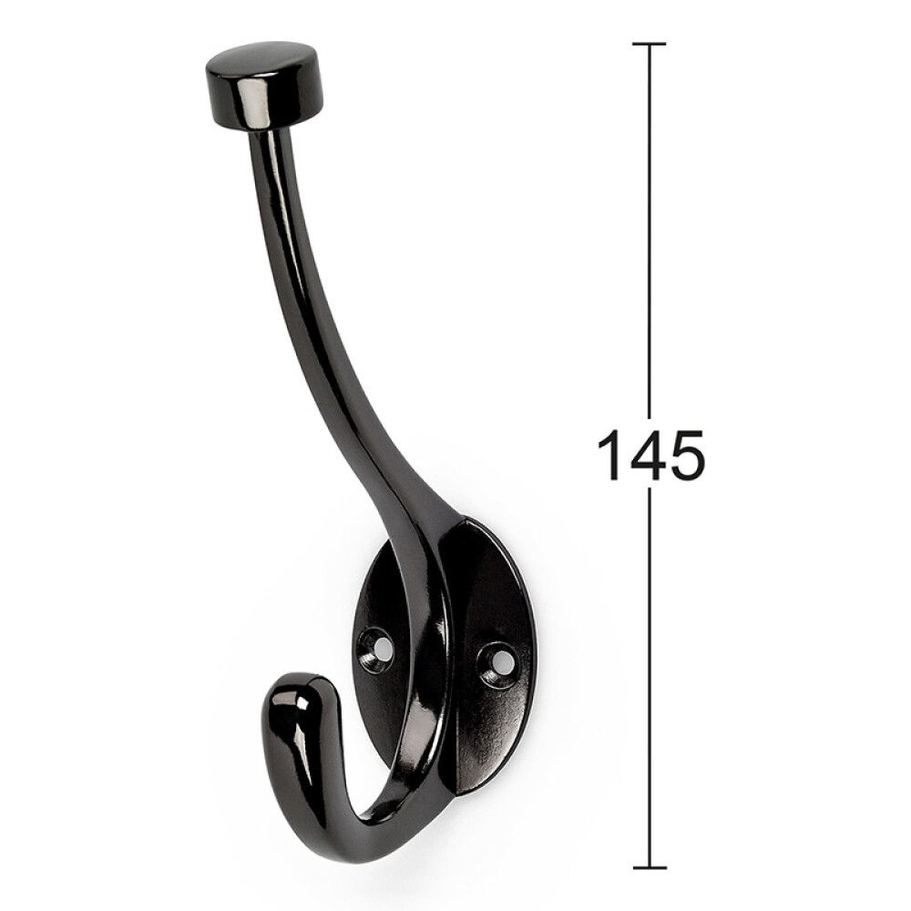 Vaatekoukku Habo Point musta/mattanikkeli