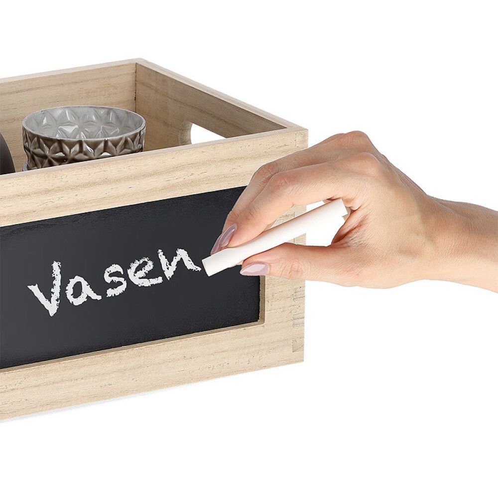 Laatikko liitutaululla Zeller Natural 28 x 20 x 5 cm