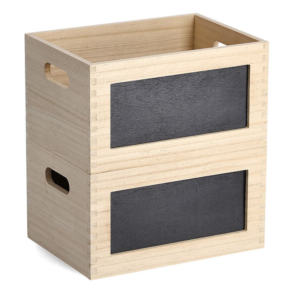 Laatikko liitutaululla Zeller Natural 28 x 20 x 5 cm