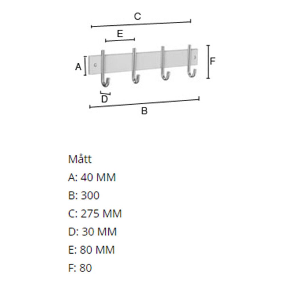 Nelikoukkunaulakko Beslagsboden Valkoinen/Kromattu RST