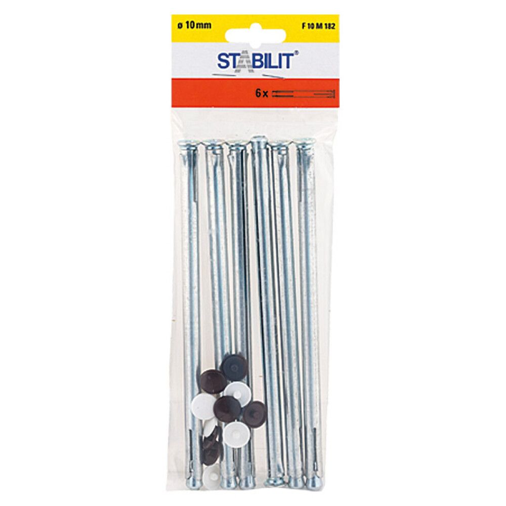 Kaulustulppa Stabilit Metalli 10 x 182 mm 6 kpl/pkt