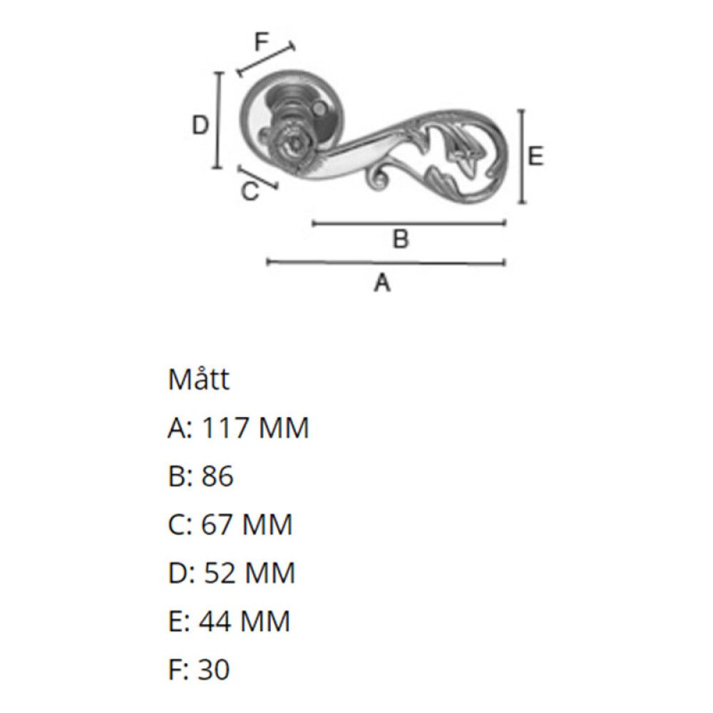 Ulko-ovenpainike Beslagsboden B160M
