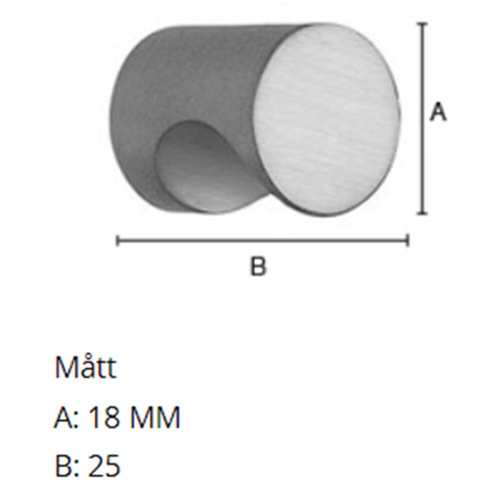 Nuppi Beslagsboden Basic BK216M 18 mm Harjattu Kromi