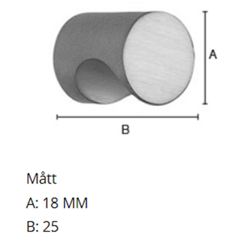 Nuppi Beslagsboden Basic BK216 18 mm Kiillotettu Kromi