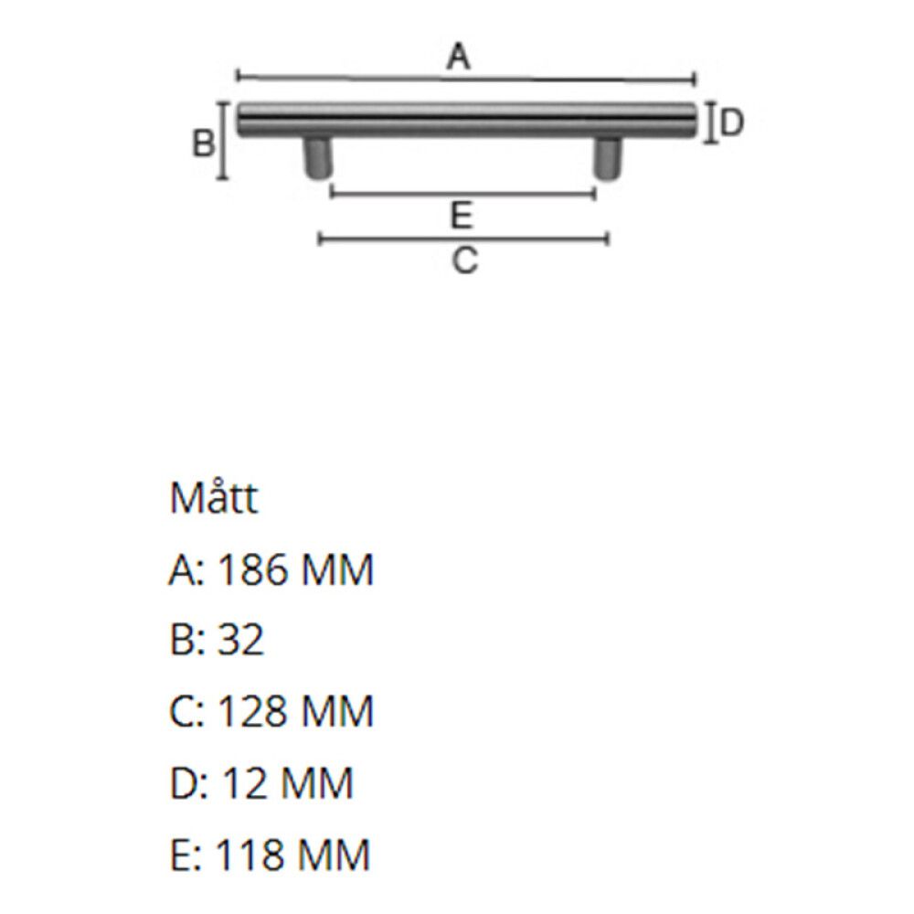 Kalustevedin Beslagsboden Modern B5781 128 mm Harjattu RST