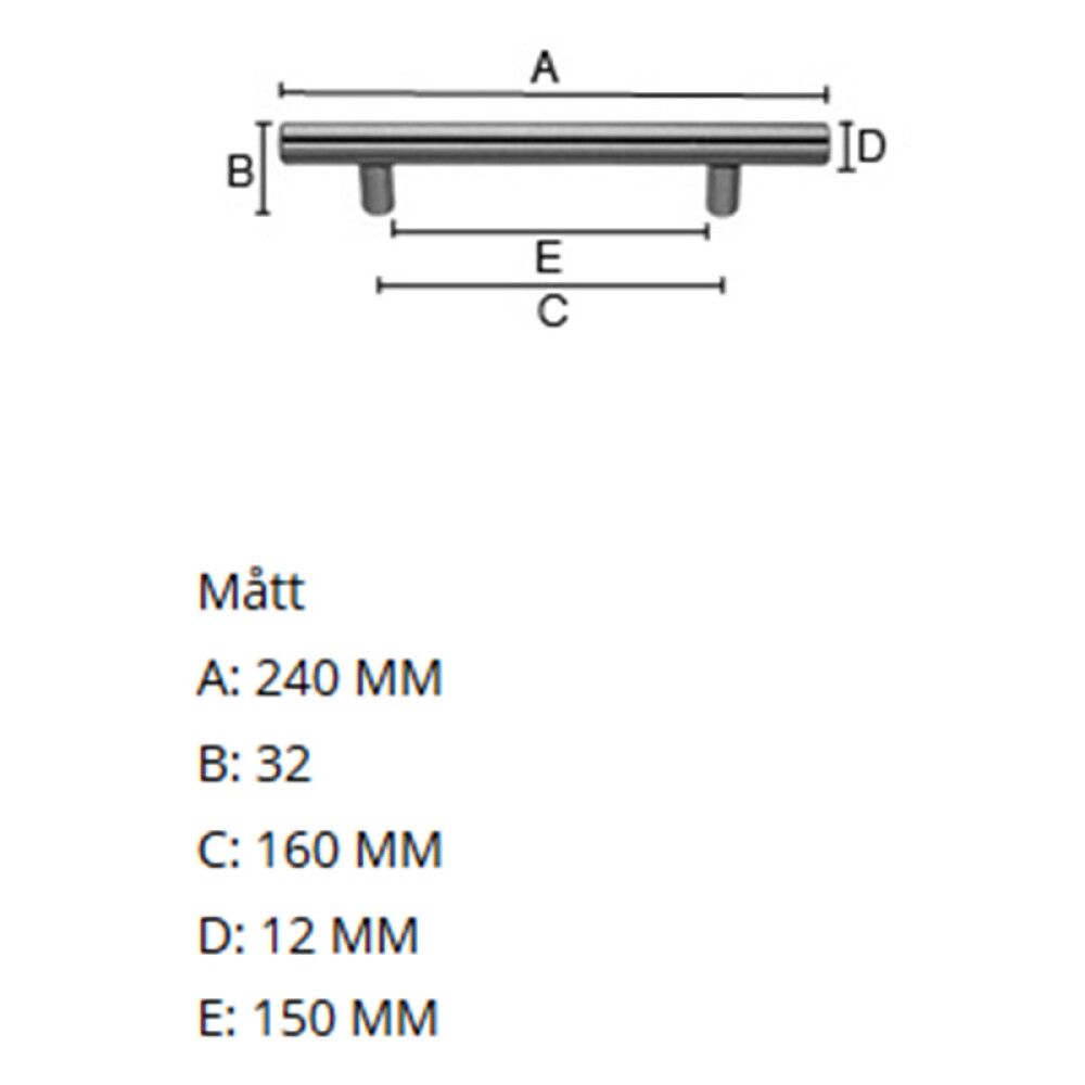 Kalustevedin Beslagsboden Modern B5782 160 mm Harjattu RST