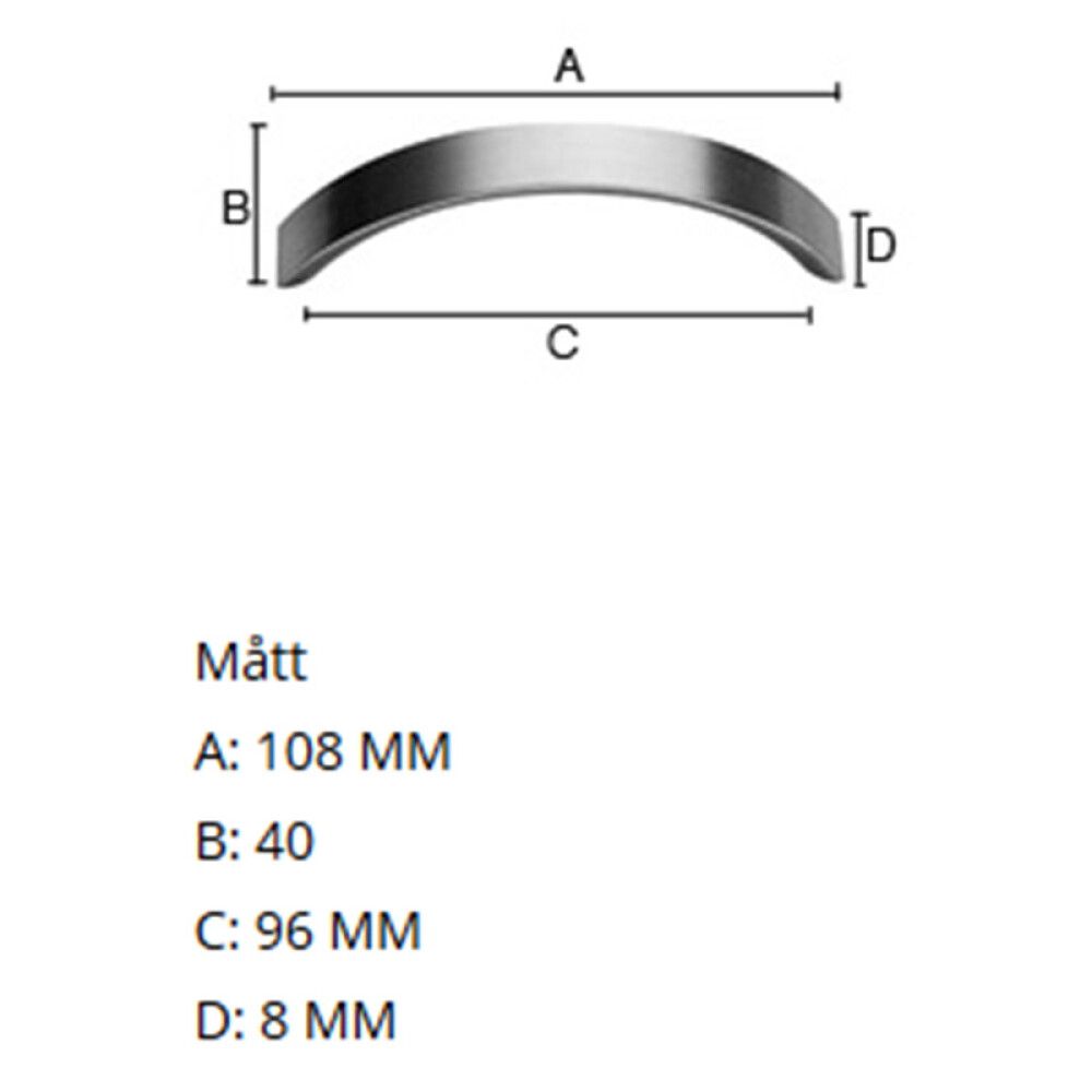 Vedin Beslagsboden B590 Harjattu nikkeli 96 mm