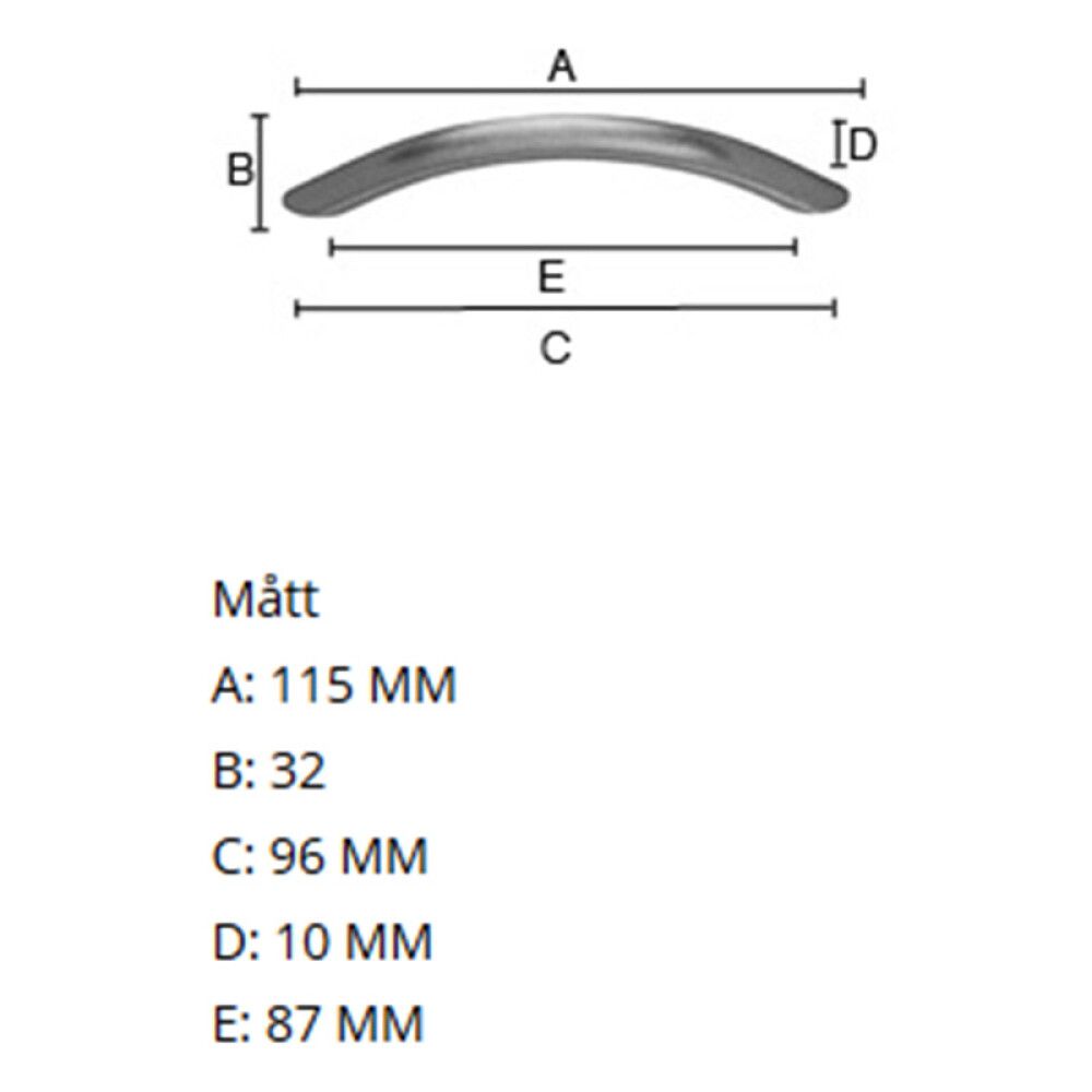 Kalustevedin Beslagsboden Basic B535 96 mm Harjattu Kromi