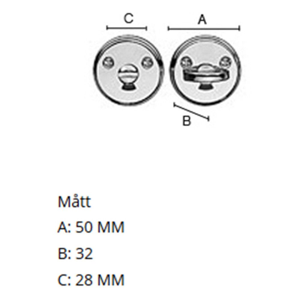 WC-vääntönuppi Beslagsboden Mattaharjattu Kromi B210KM