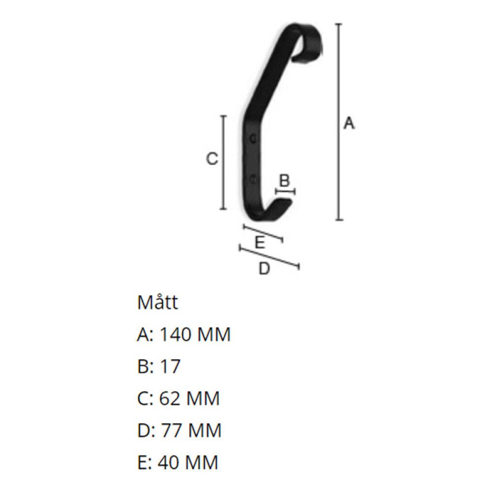 Hattukoukku Beslagsboden B053 140 mm takorauta