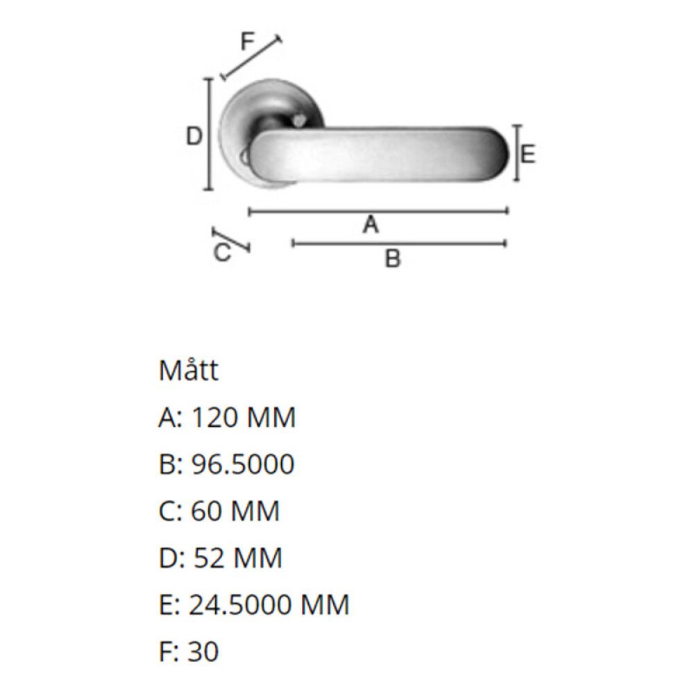 Ulko-ovenpainike Beslagsboden Design Harjattu kromi