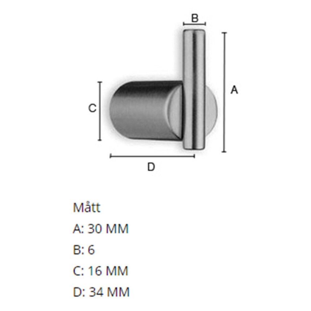 Koukku Beslagsboden BN073M 35 mm mattaharjattu nikkeli