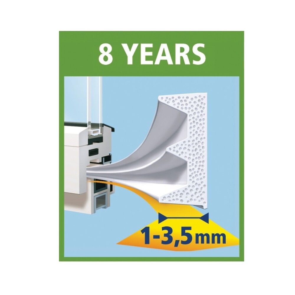 Ikkunatiiviste tesamoll® E-profiili valkoinen 6 m x 9 mm x 4 mm