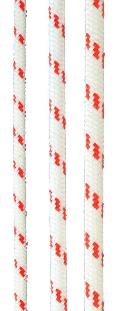 Yacht-naru Seilflechter Valkoinen/Punainen 6 mm (per metri)