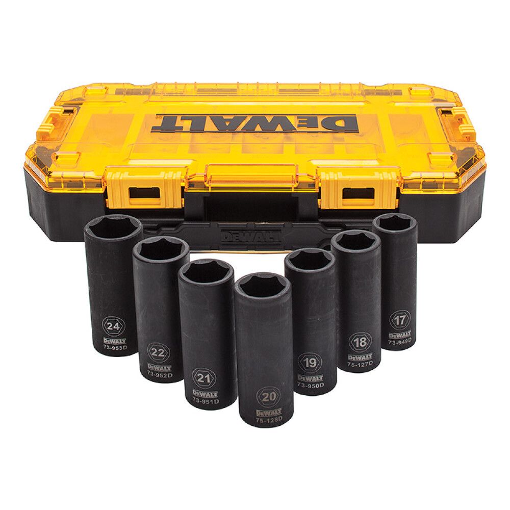 Voimahylsysarja DeWalt 1/2″ 7-osainen 17-22 mm & 24 mm
