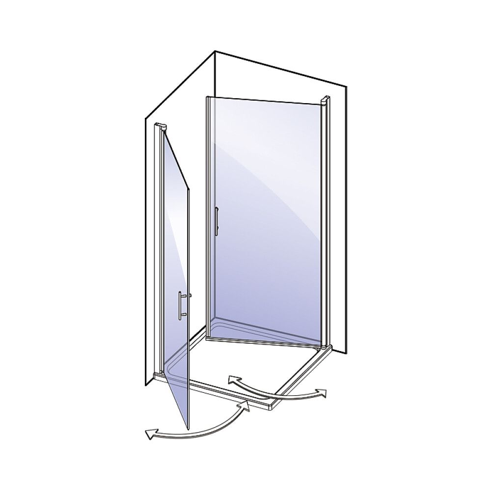 Suihkuovi Camargue Vario Hopea 100 cm